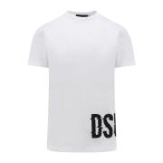 Dsquared2 Logo Print Bomull T-Shirt White, Herr