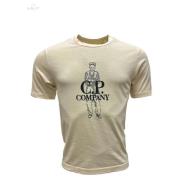C.p. Company Sailor Logo T-Shirt, Pistachio Shell Jersey Beige, Herr
