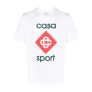 Casablanca Klassiska Crewneck T-shirts och Polos i Vit White, Herr