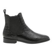 Pertini Svart Croco Print Chelsea Boot Black, Dam