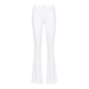7 For All Mankind Höga Midja Slim Fit Vita Jeans White, Dam
