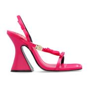 Versace Jeans Couture Klack sandaler i satin Pink, Dam