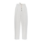 Brunello Cucinelli Wide Trousers White, Dam