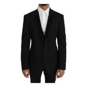 Dolce & Gabbana Martini Blazer Jacka Slim Fit Black, Herr