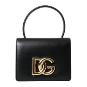Dolce & Gabbana Svart läderbältesväska med logotyp Black, Dam