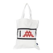 Comme des Garçons Invader Tote Bag Samarbete Utgåva White, Herr