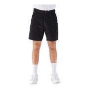 Amish Stiliga Denim Shorts för Män Black, Herr