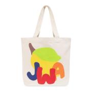 JW Anderson Shopper väska med logotyp Beige, Herr