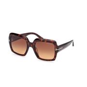 Tom Ford Elegant fyrkantig solglasögon med brun gradientlins Brown, Da...