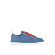 Panchic P01 Man's Lace-Up Shoe Suede Basic Blue-Red Blue, Herr