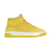 Panchic P02 Man's Mid-Top Sneaker Suede Leather Yellow Yellow, Herr