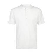 Eleventy Flame Effect Linen and Cotton T-Shirt White, Herr