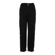 Reiko Straight Trousers Black, Dam