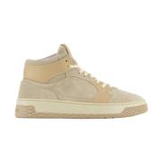 Panchic P02 Woman's Mid-Top Sneaker Suede Leather FOG Beige, Dam