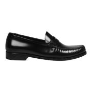 Saint Laurent Blankt läder loafers Ss23 svart Black, Herr