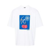 Jacquemus T-shirt med abstrakt mönster White, Herr