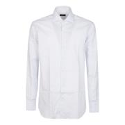 Barba Napoli Bianco/Azzurro Neck Shirt White, Herr