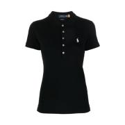 Ralph Lauren Julie Slim Polo Shirt Black, Dam