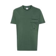 C.p. Company Mörkgrön Bomull T-shirt med Logotryck Green, Herr