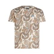 Etro Beige Paisley Tryck Bomull T-Shirt Multicolor, Herr