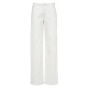 MVP wardrobe Vintage Fringed Denim Bull Pants White, Dam