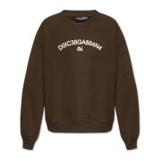 Dolce & Gabbana Tryckt sweatshirt Brown, Herr