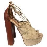 Aquazzura Pre-owned Pre-owned Mocka sandaler Beige, Dam