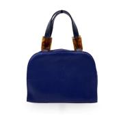 Yves Saint Laurent Vintage Pre-owned Canvas handvskor Blue, Dam