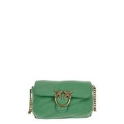 Pinko Micro Love Puff Läder Väska Green, Dam