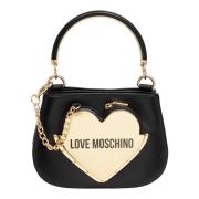Love Moschino Baby Heart Handbag Black, Dam