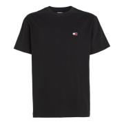 Tommy Jeans Klassisk passform bomull T-shirt med Tommy-badge Black, He...