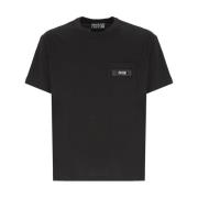 Versace Jeans Couture Svart Bomull T-shirt för Män Black, Herr