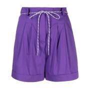 Patrizia Pepe Violet Korta Shorts för Kvinnor Purple, Dam