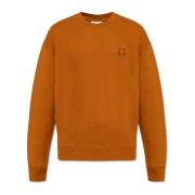 Maison Kitsuné Sweatshirt med logotyp Brown, Herr