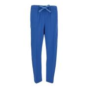 Semicouture Slim-fit Trousers Blue, Dam