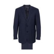 Canali Single Breasted Suits Blue, Herr