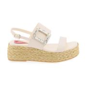 Roger Vivier Flat Sandals White, Dam