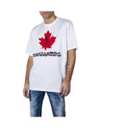 Dsquared2 Oversized Canada Flower T-shirt White, Herr