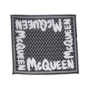 Alexander McQueen Lyxig Svart Foulard Halsduk Fw22 Black, Dam