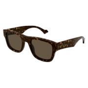 Gucci Fyrkantiga solglasögon Havana Tortoise Style Gg1427S Brown, Unis...