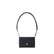 Alexander McQueen Liten Skull Crossbody Väska - Svart Läder Black, Dam