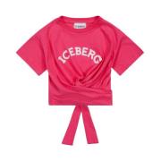 Iceberg Barn Logo Cropped T-shirt Pink, Dam