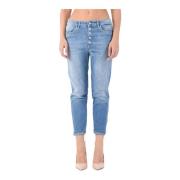 Dondup Cropped Jeans Blue, Dam