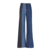 Moschino Wide Trousers Blue, Dam