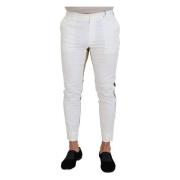 Dolce & Gabbana Vit Brun Slim Fit Chino Byxor White, Herr