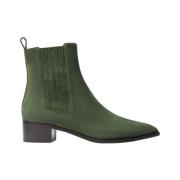 Scarosso Olivia Svarta Lack Ankelboots Green, Dam