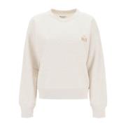 Isabel Marant Étoile Ekologisk Bomullssweatshirt med Metallic Logo Gra...