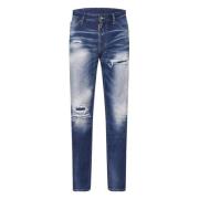 Dsquared2 Slim-Fit Distressed Blue Jeans Blue, Herr