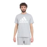 Adidas Grå Performance T-shirt med vitt logotyp Gray, Herr