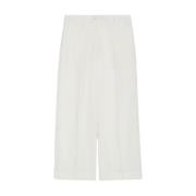 Max Mara Weekend Vida Ben Bomull och Linne Byxor White, Dam